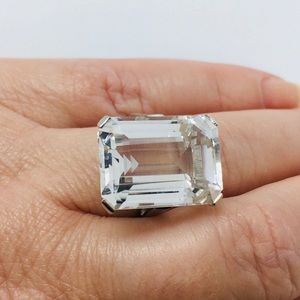 Vintage Sterling Silver Rock Crystal Quartz Ring